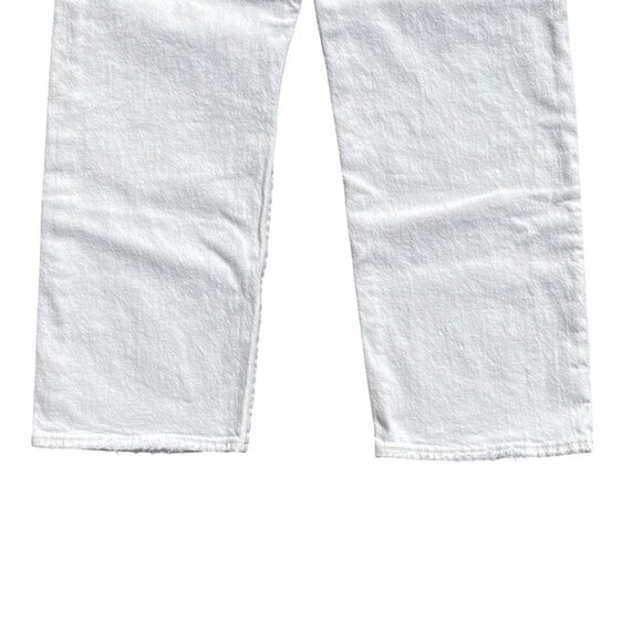 Levi’s Ribcage Straight Ankle White Jeans Button Fly Boho Coastal Vacation Sz 28 - Picture 9 of 16